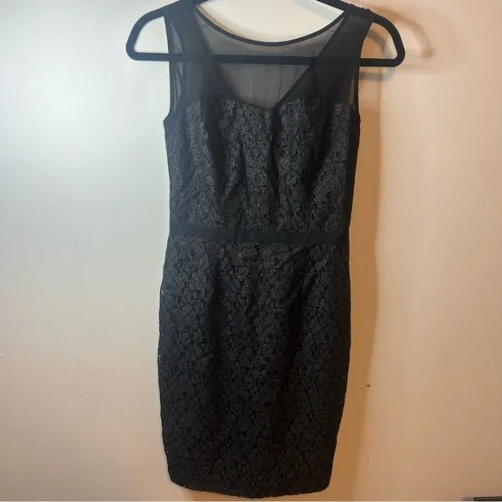 CHIC by JACOB size XS little black dress, 3/4 back zip. Knee length, mesh collar